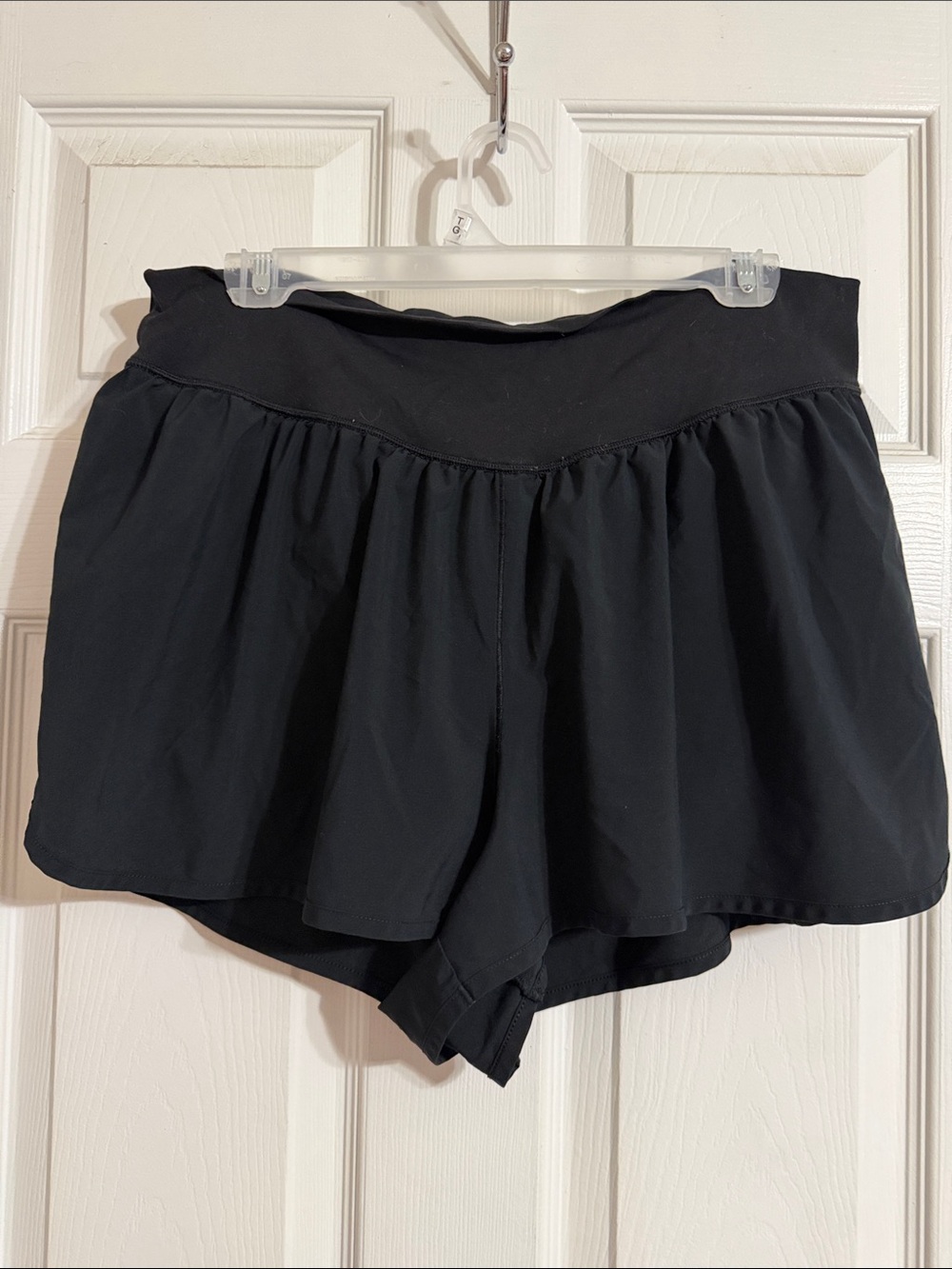 Women's Black Skort-Style Active Shorts